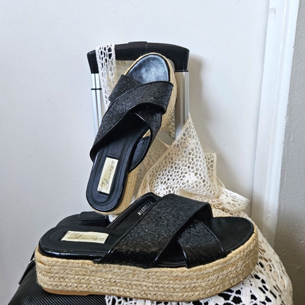 💥Vintage Havana-Platform sandals | Marbella Black (7 1/2)